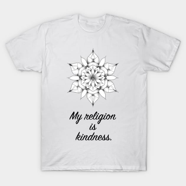 Hand Drawn Mandala with quote about kindness T-Shirt by jitkaegressy